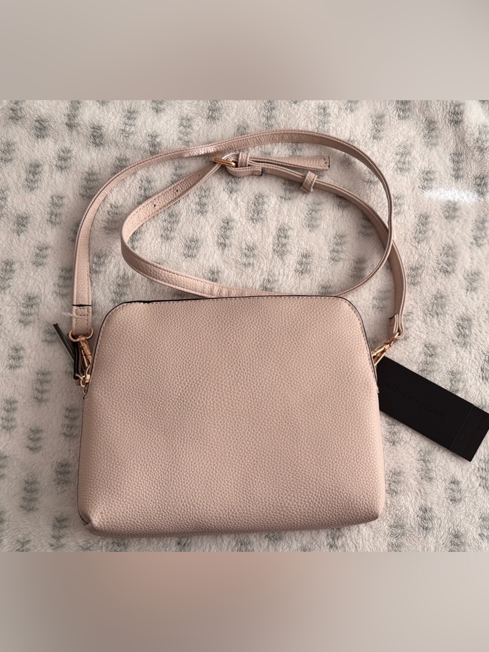 Women's Pebbled Leather Crossbody Bag in Blush